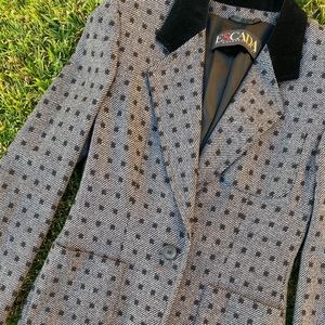 Vintage Escada polka dot blazer wool cashmere 34